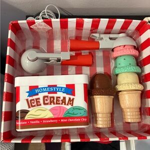 Melissa & Doug Ice Cream Play Set - Red, White, and Brown